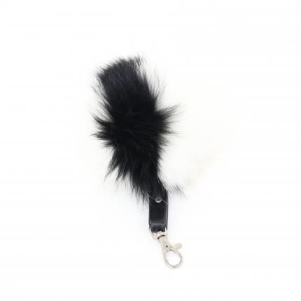 Pompon POM 18 porte clés en fourrure naturelle de renard finnraccoon raton laveur finlandais american raccoon renard bleu blue f