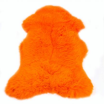 Peau de mouton mérinos teintée orange