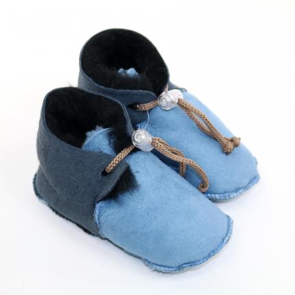 chaussons bébé 8 - 16 mois en peau de mouton naturelle fourrure d agneau laine fourré chaud doux pas cher cadeau naissance peaux